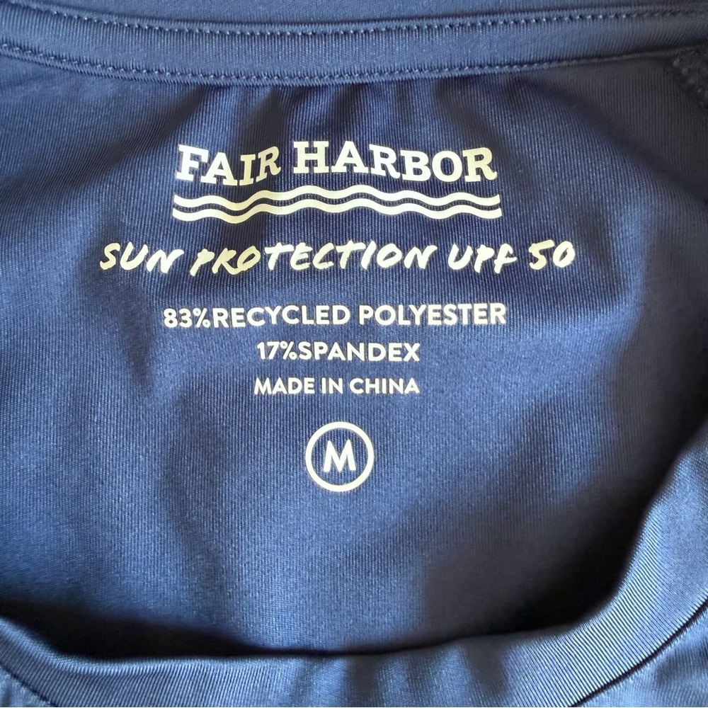 Fair Harbor Anchor Sun Protection 50 Navy Blue Swim Rash Guard Long Sleeve Shirt - Picture 13 of 17